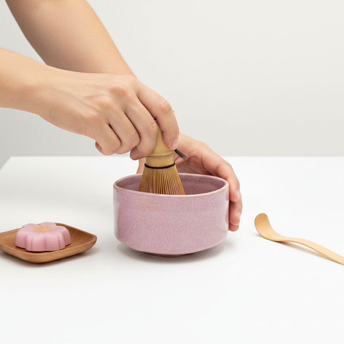 Ceramic Matcha Bowl – Handmade Chawan Matcha Bowl, Japanese Bowl, Pink, 21.1 oz, 620ml