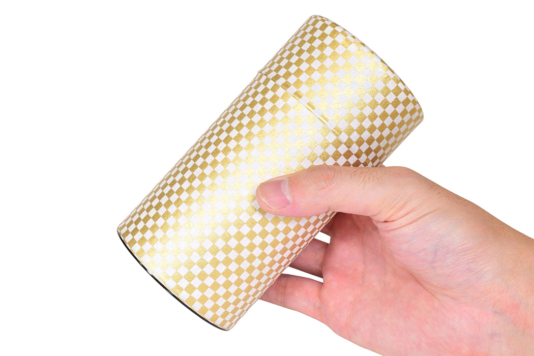 Mino Washi Pokkan Checkered Pattern Storage Containers Ivory