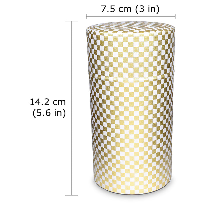 Mino Washi Pokkan Checkered Pattern Storage Containers Ivory