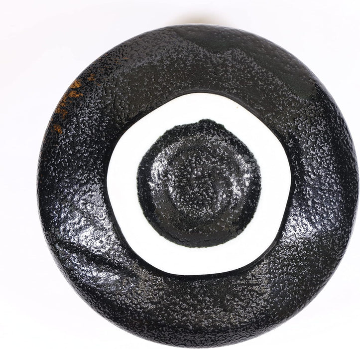Mino Ware Japanese Matcha Bowl Kuro Sakin Gesho Black 13.6 fl oz - Matcha Tea Cup Ceremony, Authentic Pottery, Japanese Ceramic Bowl