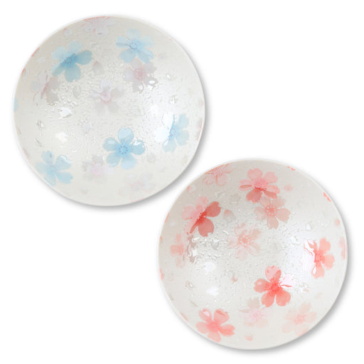 Kirameki Japanese Ceramic Serving Bowls Set, Set of 2-6.5 inch, Ai/Kurenai, Dessert and Salad Bowls