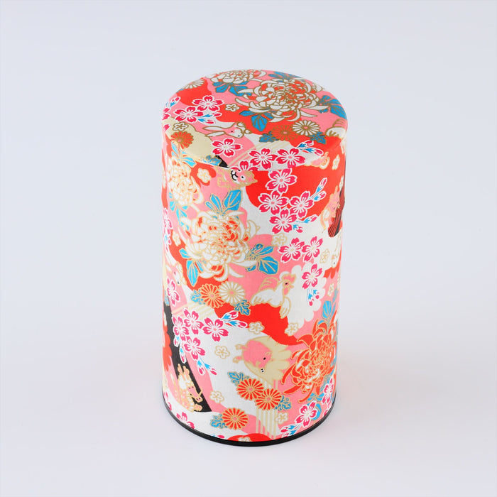 Mino Washi Pokkan Japanese Zodiac Pattern Storage Containers Red