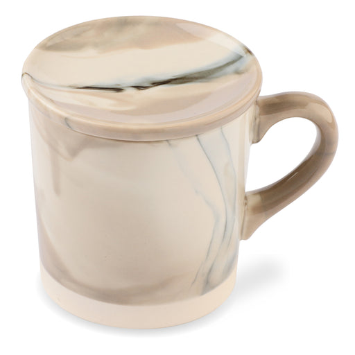 Mino Ware Marble Coffee Mug with Lid - 10.2 fl oz, Gray
