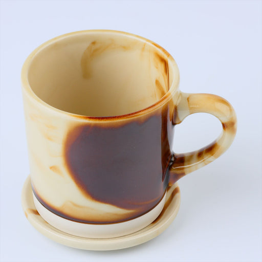 Mino Ware Marble Coffee Mug with Lid - 10.2 fl oz, Beige