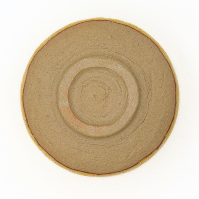 Ceramic Matcha Bowl 400ml 13.6 oz, Brush Stroke Pattern, Yellow