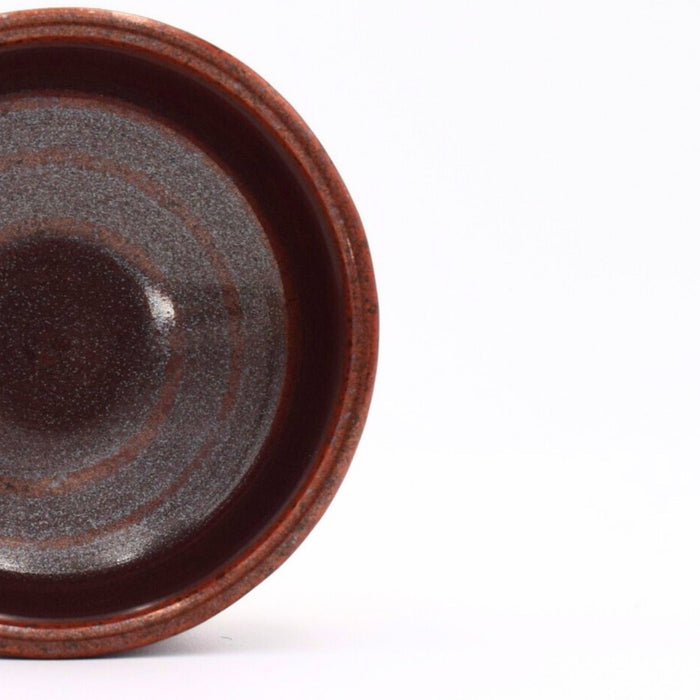 Ceramic Matcha Bowl 400ml 13.6 oz, Brush Stroke Pattern, Red