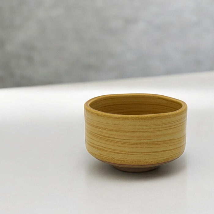 Ceramic Matcha Bowl 400ml 13.6 oz, Brush Stroke Pattern, Red