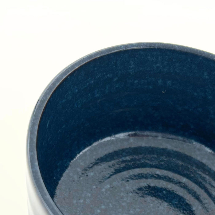 Ceramic Matcha Bowl – Handmade Chawan Matcha Bowl, Japanese Bowl, Navy, 21.1 oz, 620ml