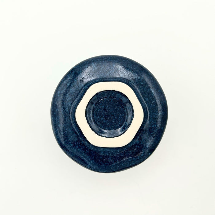 Ceramic Matcha Bowl – Handmade Chawan Matcha Bowl, Japanese Bowl, Navy, 21.1 oz, 620ml