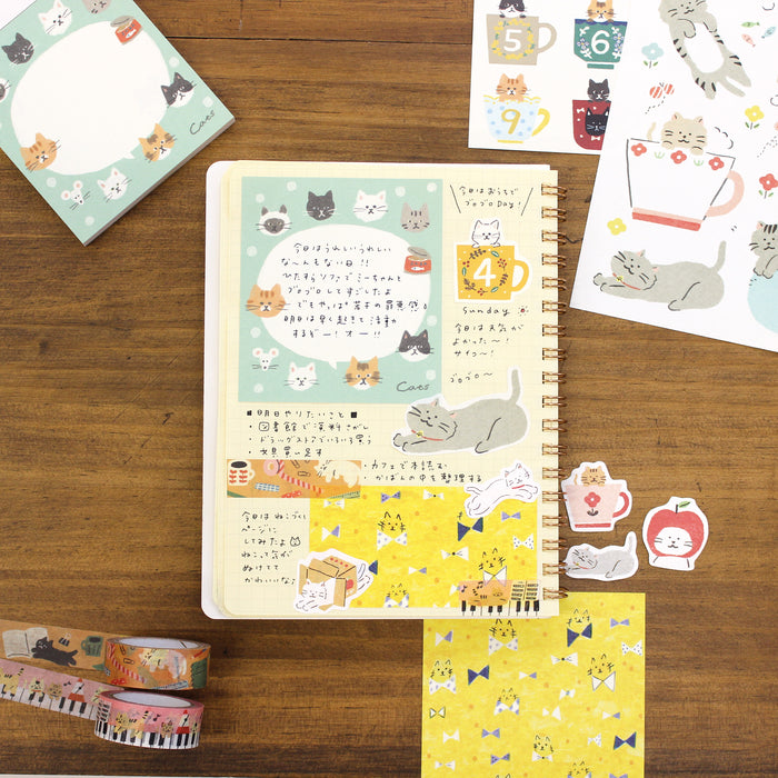Watashibiyori 4 Designs Memo Pad Cats