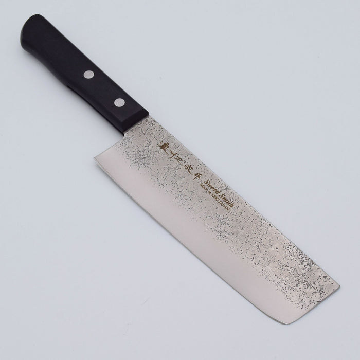 Seki Japan MASAMUNE Nakiri Knife 170mm 6.7 in Nashiji Stainless Steel Black Wood