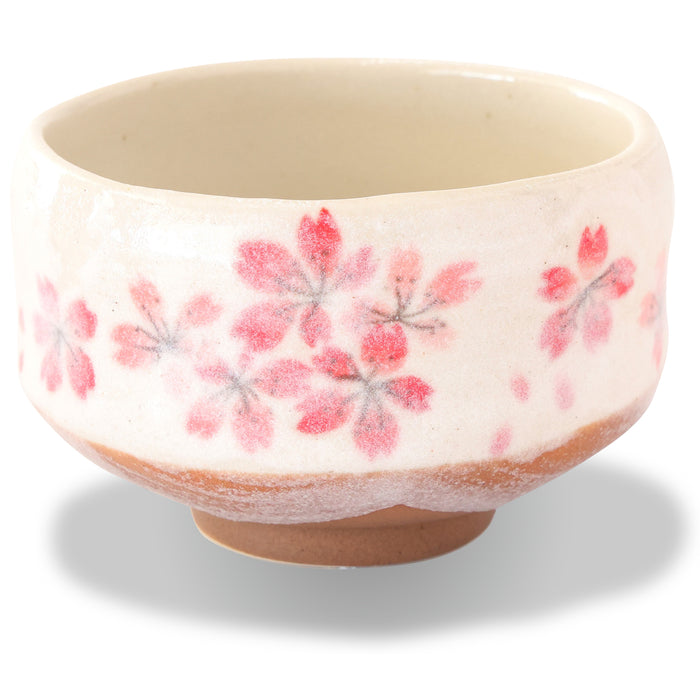 Mino Ware Mini Matcha Bowl, 3.7 inch, Heian-Sakura Red, Japanese Pottery, Small Tea Bowl, 5.4 floz
