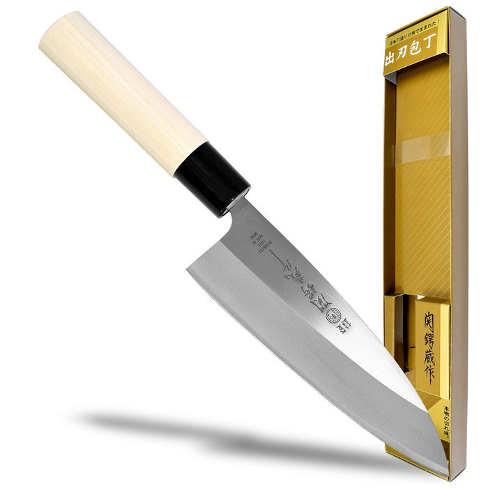 Seki Japan TSUBAZO Deba Knife, Japanese Sushi Chef Knife, Stainless Steel Sashimi Shiraki Handle, 150 mm (5.9 in)