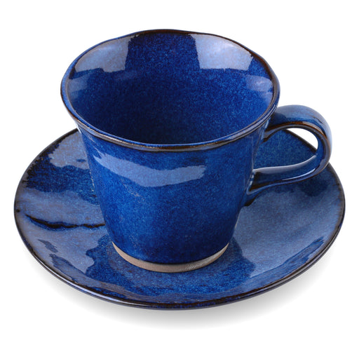 Mino Ware Ceramic Kayame Namako Cups & Saucer - 5 fl oz, 4 inch