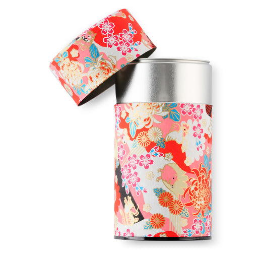 Mino Washi Pokkan Japanese Zodiac Pattern Storage Containers Red