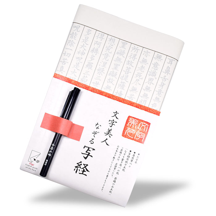 Japanese Calligraphy Mino Washi Sutra Copying Shakyo Set Gray Line