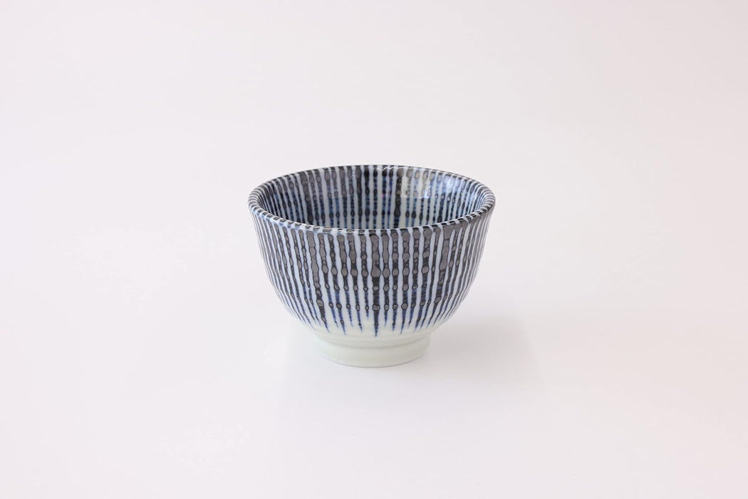 Mino Ware Yunomi Tea Cup Set, Sendsn-Tokusa, Japanese Traditional Design, Green Tea Cup, 3.7" 4.7 floz, Set of 2