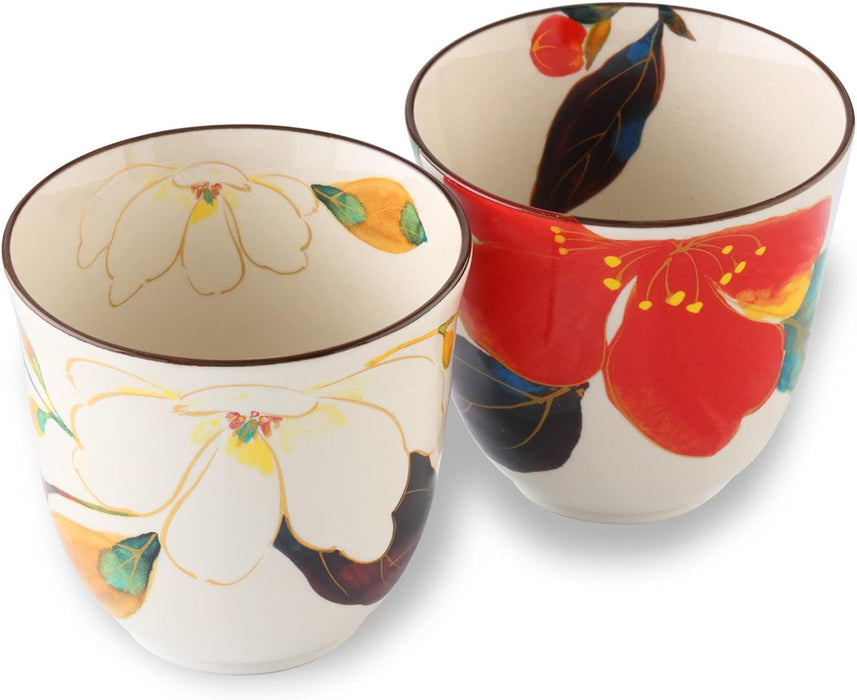 Mino Ware Japanese Tea Cups, Set of 2, 200 ml, Green Tea, Matcha Tea Cup, Pottery Tea Cups, Japanese Gifts