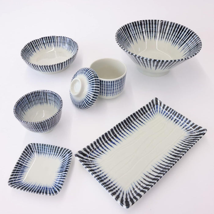 Mino Ware Serving Bowl, 6.1 inch, Indigo, Sendan-Tokusa, Japanese Ceramic Bowl, Microwave/Dishwasher Safe