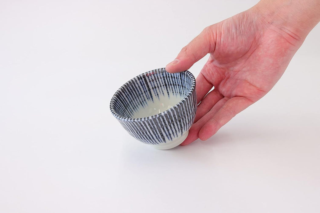 Mino Ware Yunomi Tea Cup Set, Sendsn-Tokusa, Japanese Traditional Design, Green Tea Cup, 3.7" 4.7 floz, Set of 2