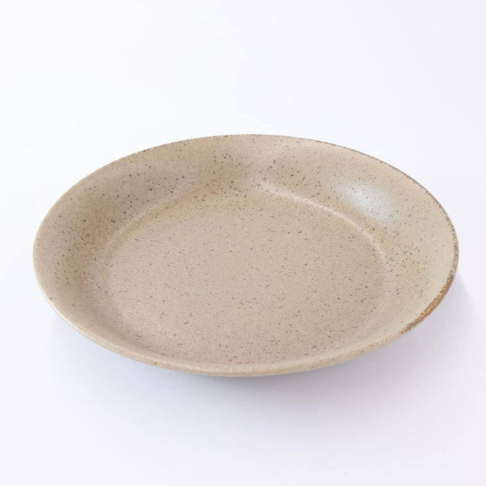 Mino Ware Dinner Plate, Iga, 8.7 inch, Light Brown, Salad/Pasta Bowl, Japanese Ceramic Pasta Plate, Microwave/Dishwasher Safe