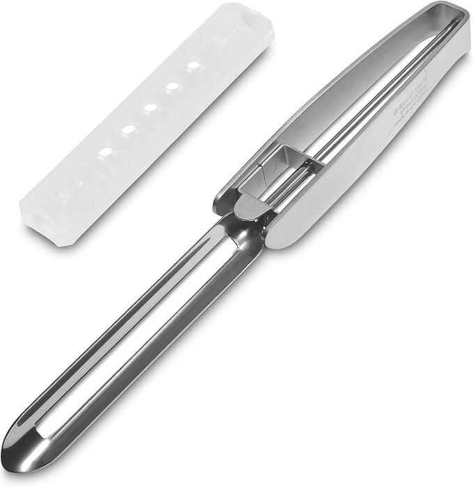 Seki Japan Professional Long Vegetable Peeler - Japanese Stainless Steel Blade with Plastic Safety Cover