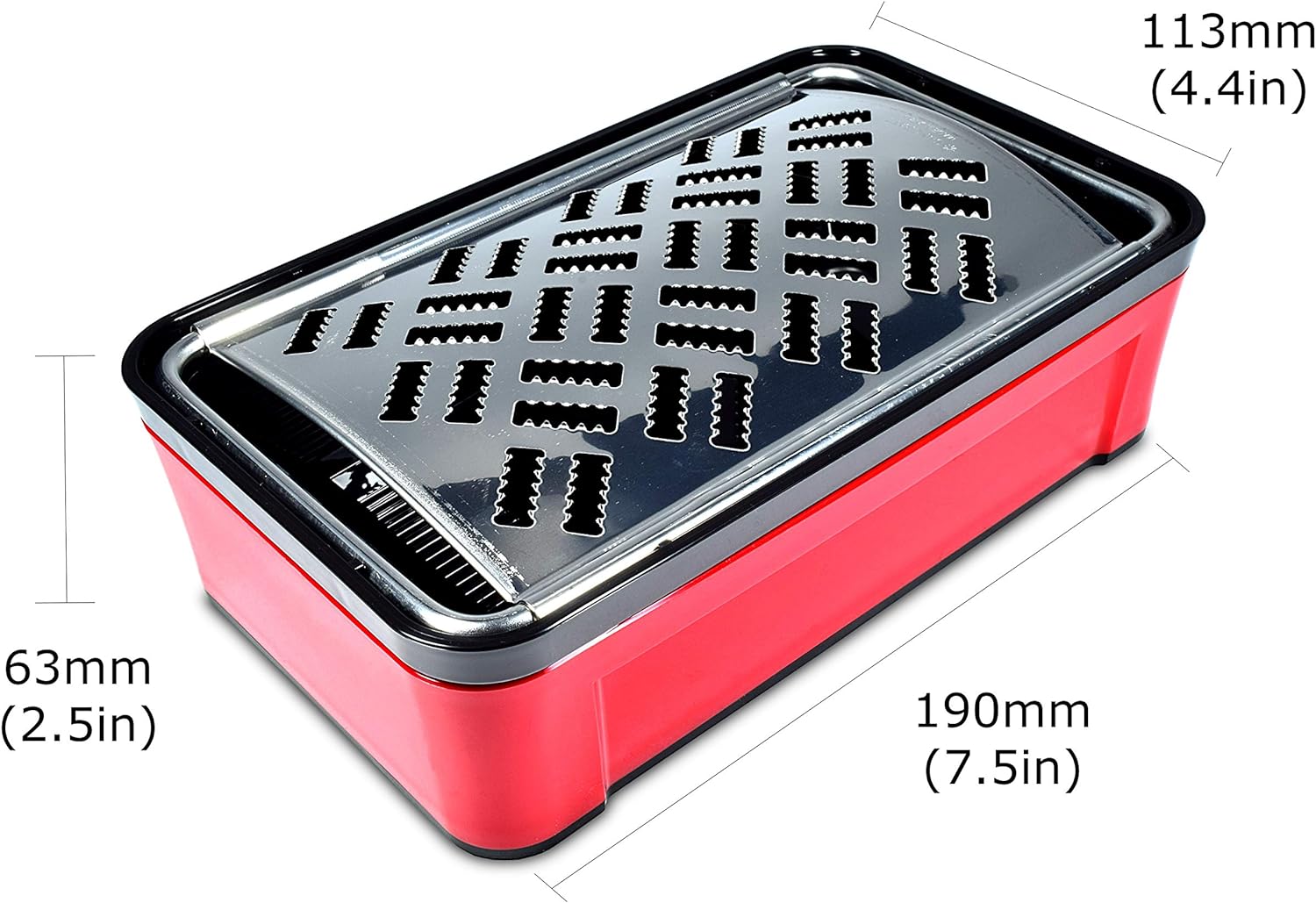 Seki Japan Box Cheese Grater with Container, 18/8 Stainless Steel Blad ...