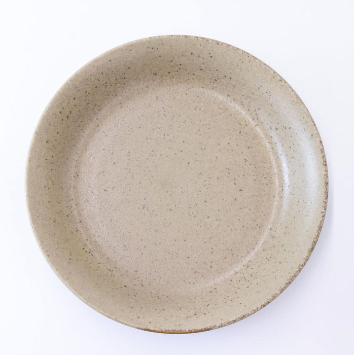 Mino Ware Dinner Plate, Iga, 8.7 inch, Light Brown, Salad/Pasta Bowl, Japanese Ceramic Pasta Plate, Microwave/Dishwasher Safe