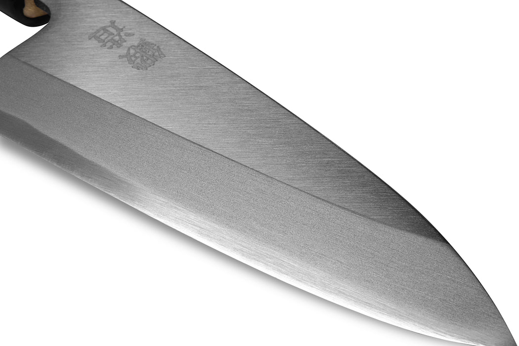 Seki Sanbonsugi Forged Japanese Small Deba Knife 4.1 inch (105mm) - Japanese Stainless Steel Kitchen Knives, Wooden Handle, Made in Seki Japan