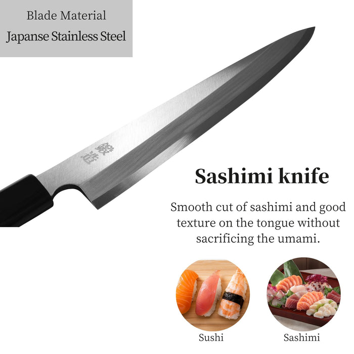 Seki Sanbonsugi Forged Japanese Sushi Sashimi Knife 8.2 inch (210mm) - Japanese Stainless Steel Kitchen Knives, Wooden Handle, Made in Seki Japan