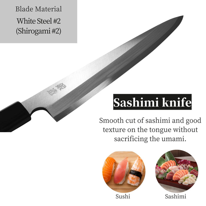 Seki Sanbonsugi Forged Japanese Sushi Sashimi Knife 8.2 inch (210mm) - White Steel #2 (Shirogami #2)