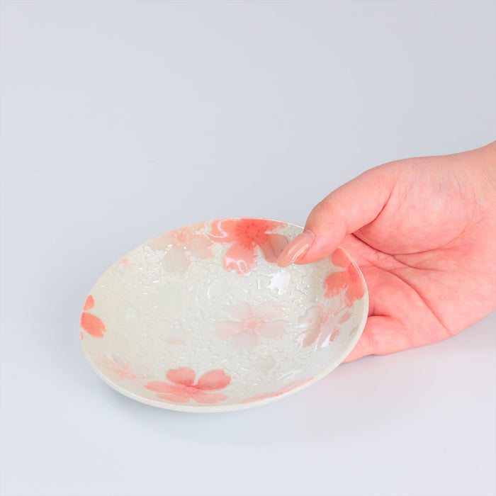 Kirameki Japanese Ceramic Small Appetizer Plates Set of 2-5 inch, Ai/Kurenai, Dessert and Cake Plate