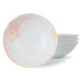 Hana Usagi Pink Ceramic Salad Low Bowls Set of 4-7 fl oz, 7 inch, Fruit and Dessert Bowl, Rabbit Pattern