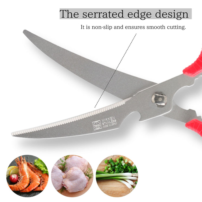 Kitchen Mate Japanese Stainless Steel Separate type Curve Blade Kitchen Scissor