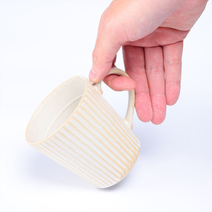 Kachosen Japanese Ceramic Mugs Set of 2, White - 9 fl oz, 3 inch