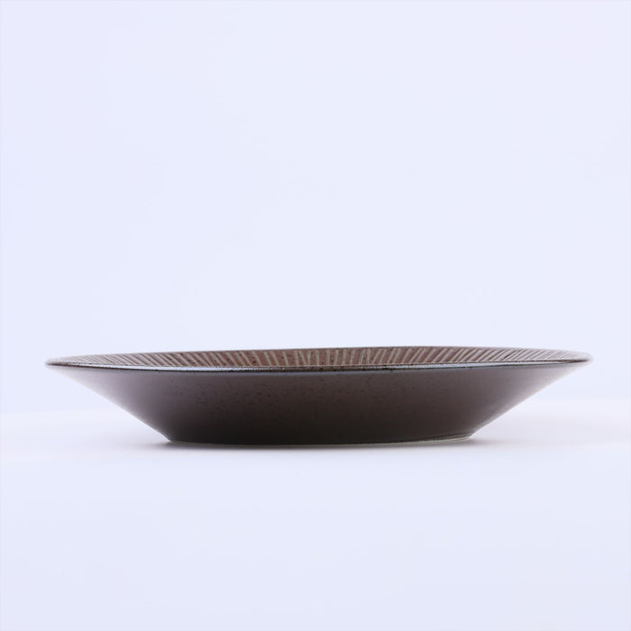 Mino Ware Waia Monotone Designs Curved Plates Set of 4 Black - 3 fl oz, 6 inch