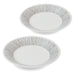 Mino Ware Waia Monotone Designs Curved Plates Set of 2 White - 11 fl oz, 9 inch