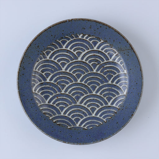 Mino Ware Arashiyamanami Rim Plates Set of 4-6 inch