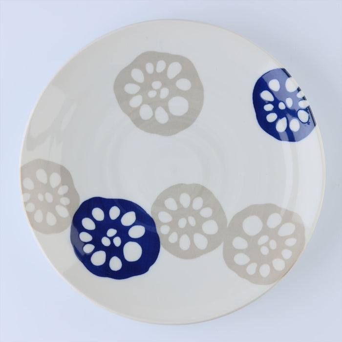 Mino Ware Renkon Lightweight Plates Set of 2, Blue - 9 inch