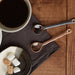 Mino Ware Ceramic Spoons Set of 4, Kurofuki Coffee Spoons Brack - 1 inch