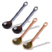 Mino Ware Ceramic Spoons Set of 4, Kurofuki/Shigaraki Coffee Spoons Brack/Brown - 1 inch