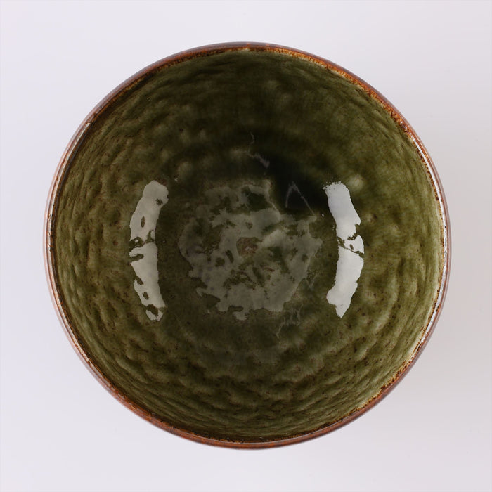 Iroyu Oribe Japanese Ceramic Soup Bowls Set of 2 - Green, 14 fl oz, 5 inch, Matcha and Donburi Rice Bowl