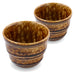 Iroyu Irabo All-purpose Japanese Ceramic Bowls Set of 2 - Brown, 6 fl oz, 3 inch, for Dessert, Salad, Ice Cream, Snack