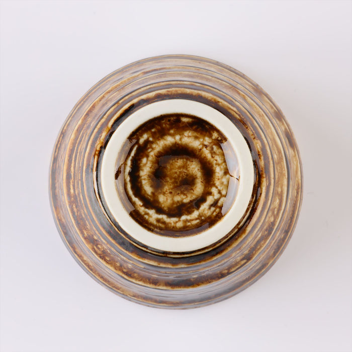 Iroyu Irabo All-purpose Japanese Ceramic Bowls Set of 2 - Brown, 6 fl oz, 3 inch, for Dessert, Salad, Ice Cream, Snack