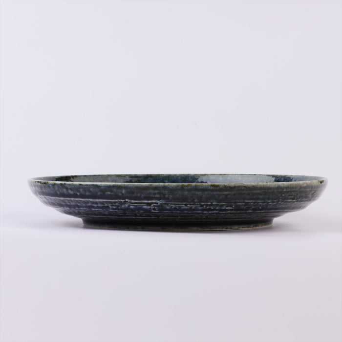 Iroyu Irabo Japanese Ceramic Pasta Plate Bowls Set of 2 - Blue, 9.6 inch, Dessert Plate and Pasta Bowl