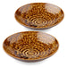 Iroyu Irabo Japanese Ceramic Pasta Plate Bowls Set of 2 - Brown, 9 inch, Appetizer Plate and Salad Bowl