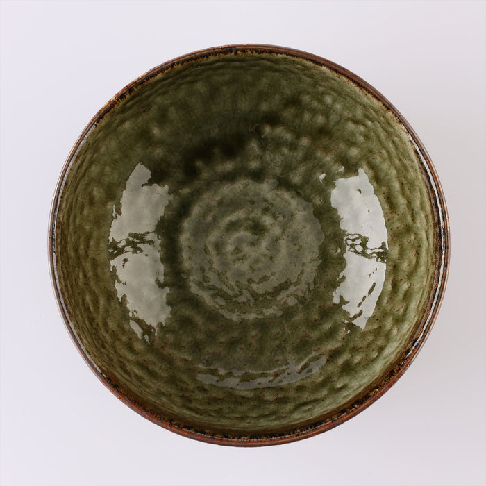 Iroyu Oribe Japanese Ceramic Cold Zaru Soba Bowls Set of 2 - Green, 24 fl oz, 8 inch, for Cold Ramen, Udon