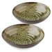 Iroyu Oribe Japanese Ceramic Bowls Set of 2 - Green, 11 fl oz, 7 inch, for Japanese Cooking