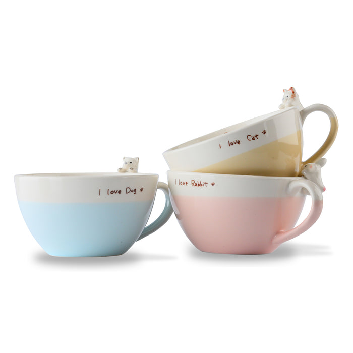 Mino Ware Coffee Tea Mug Soup Cup Kawaii Animal Rabbit - 7.5 fl oz Rabbit Design