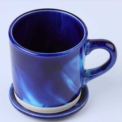 Mino Ware Marble Coffee Mug with Lid - 10.2 fl oz, Blue